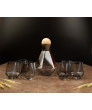 Набор кубок: стаканы 6 шт и графин с деревянной крышкой (серый), арт.RKСZ