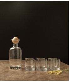 Набор: стаканы 6 ш и графин с деревянной крышкой (белый), арт.RP