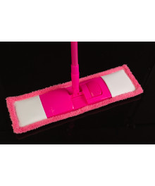Швабра IZUMI FLAT MOP с насадкой из микрофибры(бархат/розовый)